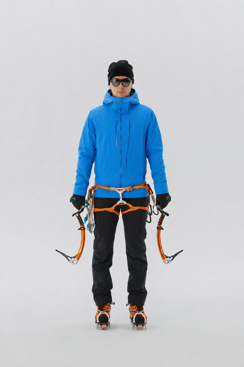 Neptune Axiom Hardshell Jacket front view on model